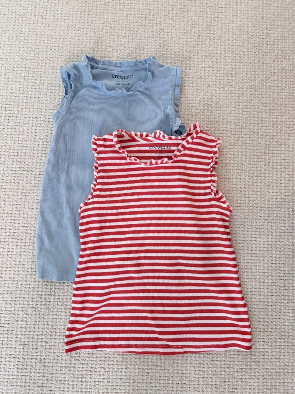 Set of j Crew Girls Ruffle Trim Tank (L)